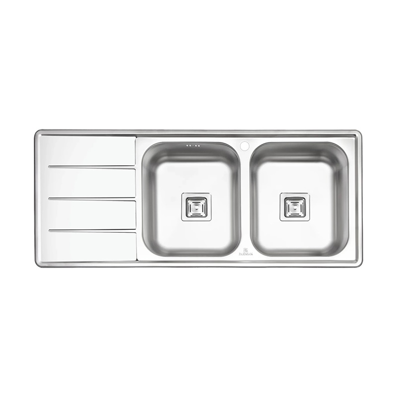 سینک ظرفشویی تو کار نیمه فانتزی راست مدل PS-2210 پرنیان PARNIAN STEEL 