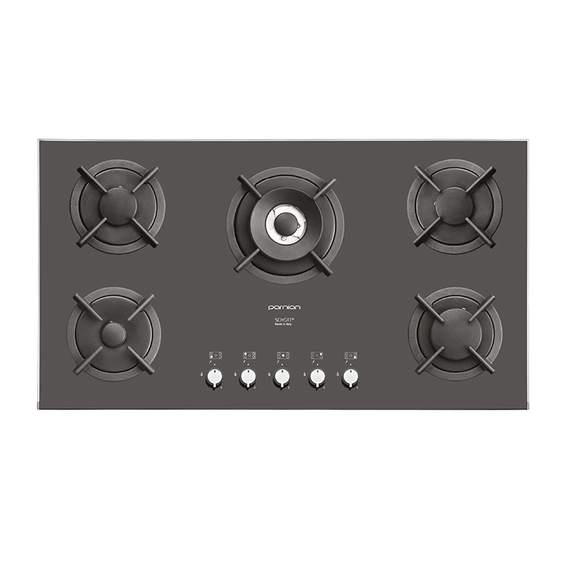 اجاق گاز 5 شعله شیشه ای ایتالیایی V1 مدل PB-5401 پرنیان PARNIAN STEEL 