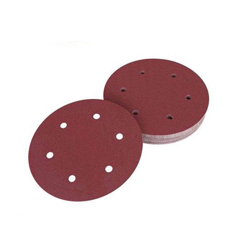 سنباده (اوربیتال) گرد پشت چسبدار 120 (قطر 225) 6 سوراخ پاس PAS	