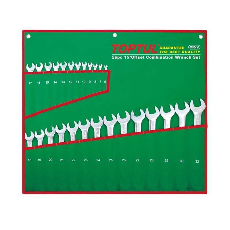 ست آچار یکسر رینگی 26 عددی تاپ تول TOPTUL کد GAAA2604 1*L61
