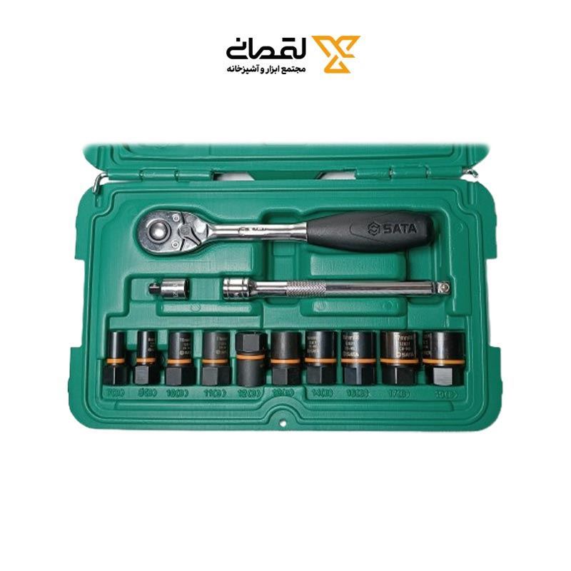 جعبه بکس 1/4-3/8 13 پارچه 6 پر کد ST09137 ساتا SATA 1*L51