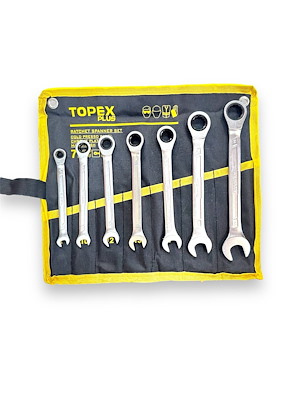 ست آچار یکسر جغجغه 7 عددی کیفی تاپکس TOPEX