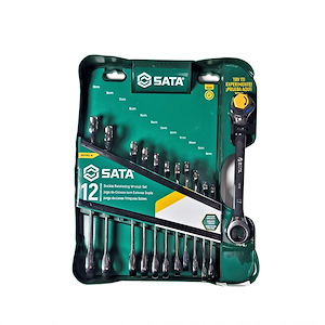 ست آچار یکسر جغجغه 12 عددی کد ST09066-02 ساتا (S.A) SATA