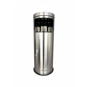 سطل اداری پنجره دار 20 لیتری کروم خشدار درب استیل براق مدل BPB150 براسیانا BRASIANA