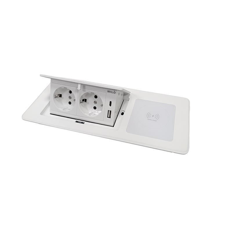 پریز برق مستطیل تو کار سفید MILO کد 1024 1*G24
