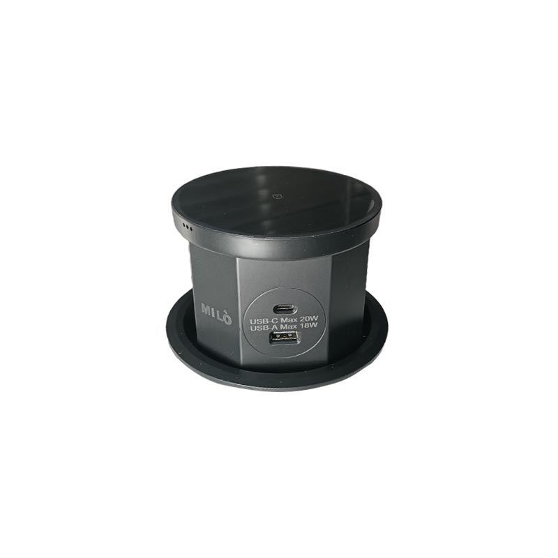 پریز برق استوانه تو کار مشکی MILO کد 1070 1*G24