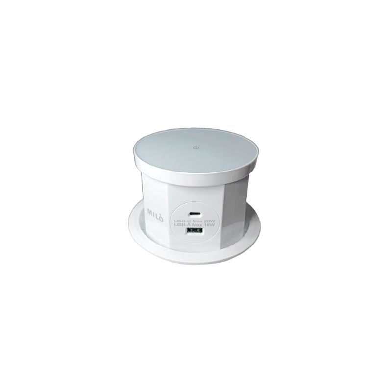 پریز برق استوانه تو کار سفید MILO کد 1070  1*G24