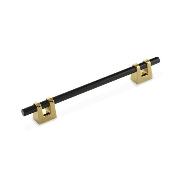 دستگیره کابینتی دو پیچ طلایی مشکی H2708-128G پرایم 1*B54