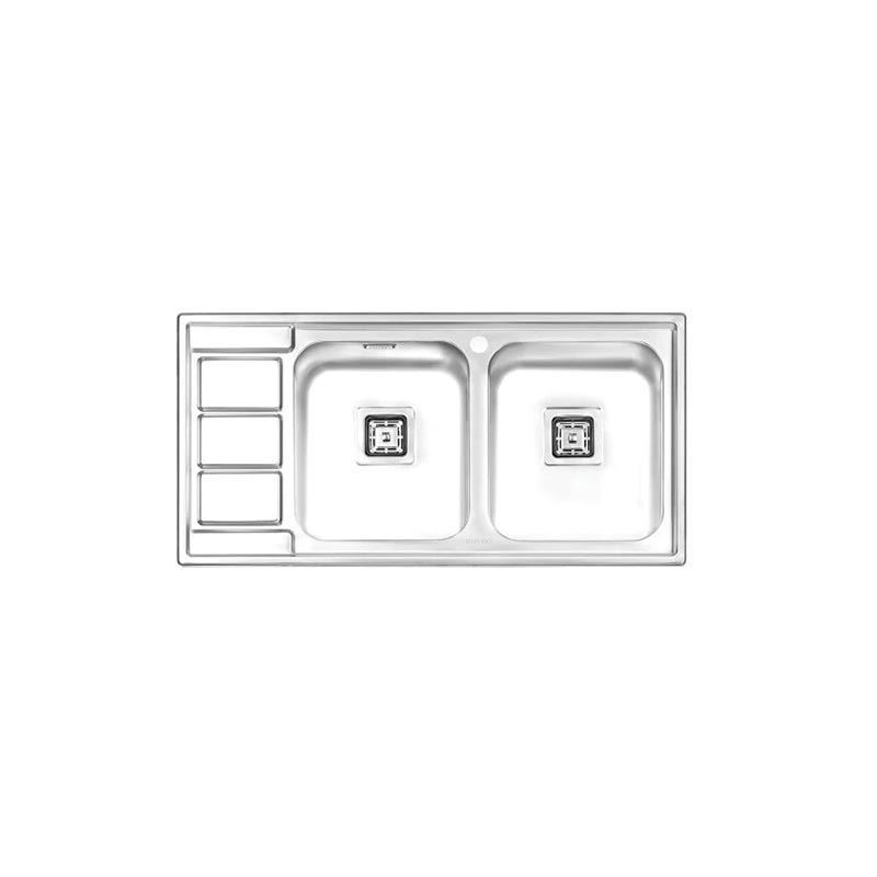 سینک ظرفشویی توکار راست مدل 2081 ایلیا استیل ILIA STEEL نسترن16*12