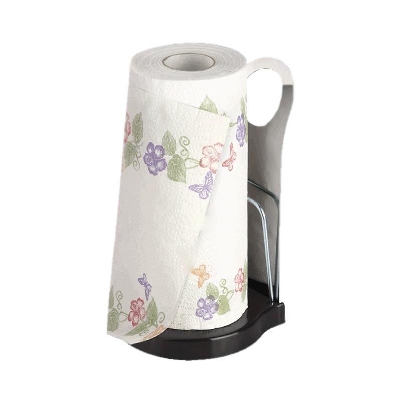 جا دستمال حوله ای رو کابینتی مشکی-کروم خشدار کد BRH-110 براسیانا BRASIANA I41*1