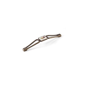 دستگیره کابینتی سرامیکی دو پیچ زیتونی گل قرمز H8404-128 CR پرایم  S.A