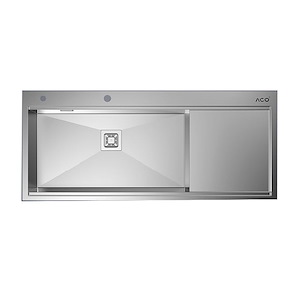 سینک ظرفشویی استیل 50*116 راست با جا مایع کد ST-01 آکو ACO