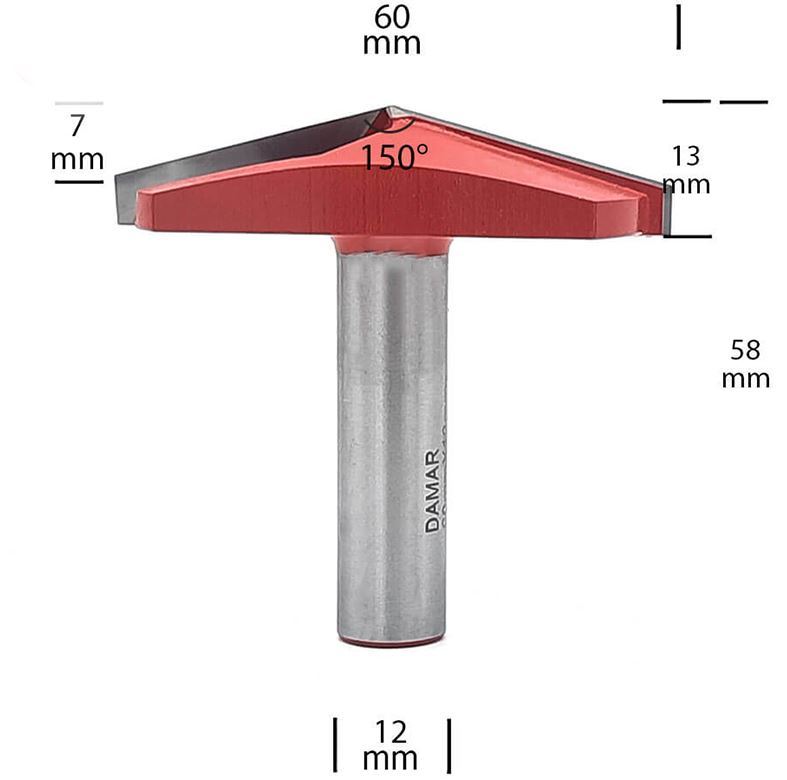 تیغ فرز نجاری (Vشکل) کد DM086004-150 S.A دامار DAMAR	