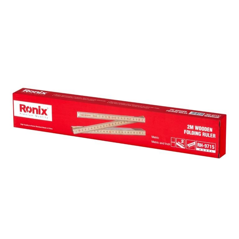 خط کش چوب تاشو 2 متری مدل RH-9715 رونیکس RONIX	
