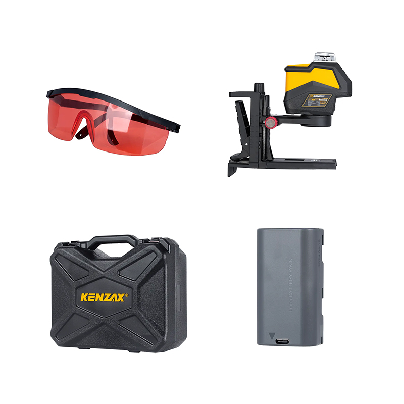 تراز لیزری 5 خط شارژی 360 درجه قرمز مدل 1145 کنزاکس KENZAX 