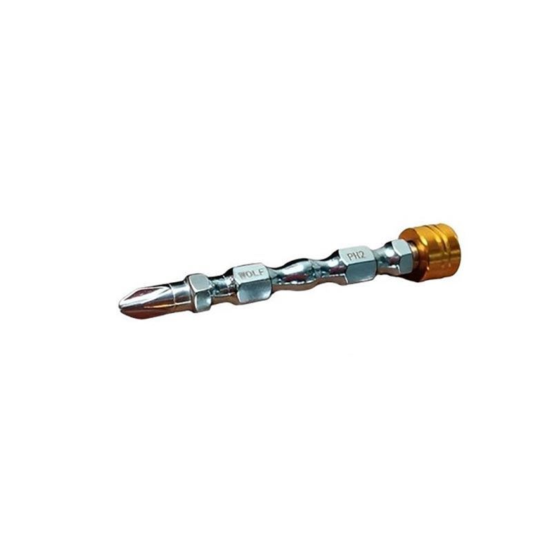 نوک پیچ گوشتی دو طرفه ++ 6/5 سانت ولف WOLF مدل PH2-PH2-65 مگنت دار حلقه 1*JK02/2