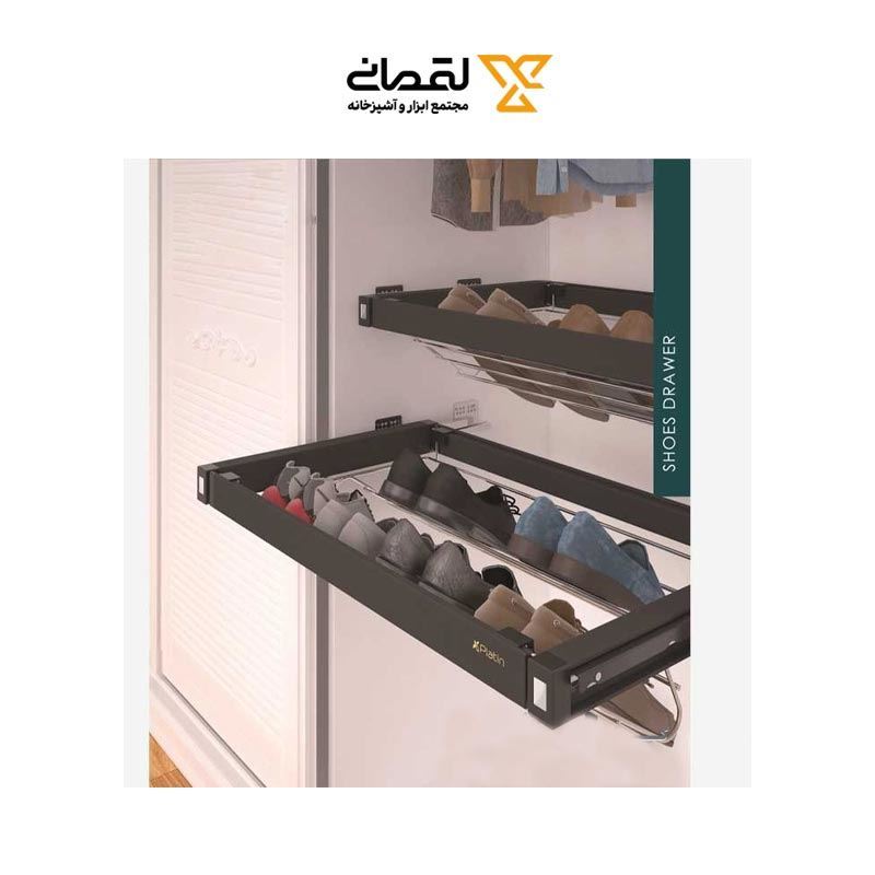 جا کفشی کشویی مفتولی یونیت 90 مدل 9262 (S.A) پلاتین PELATIN 
