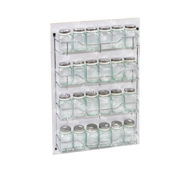 جا ادویه آویز چهار طبقه 24 تایی قوطی شیشه ای آدلان کد (S.A) A828 1*H51     12*H52
