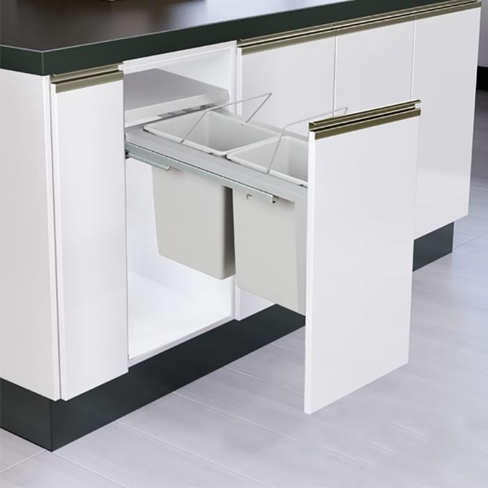 سطل زباله دو مخزنه کوچک با ریل تاندم آدلان کد (S.A) A835 