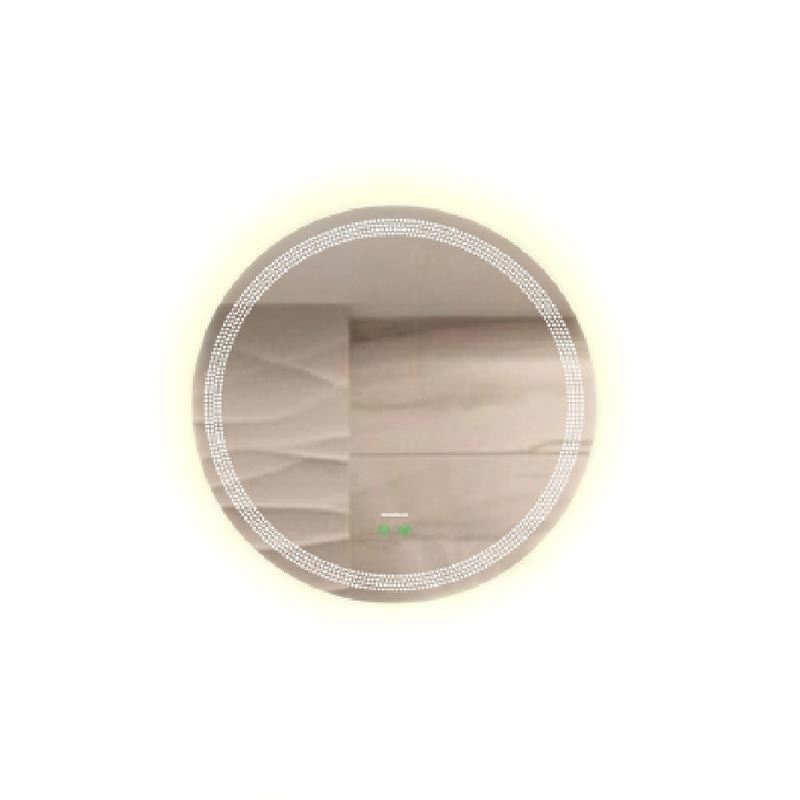 آینه ضد بخار بدون قاب نقطه ای دایره نور مهتابی سایز 70 گلسموند GLASS MOND 12*لاله3