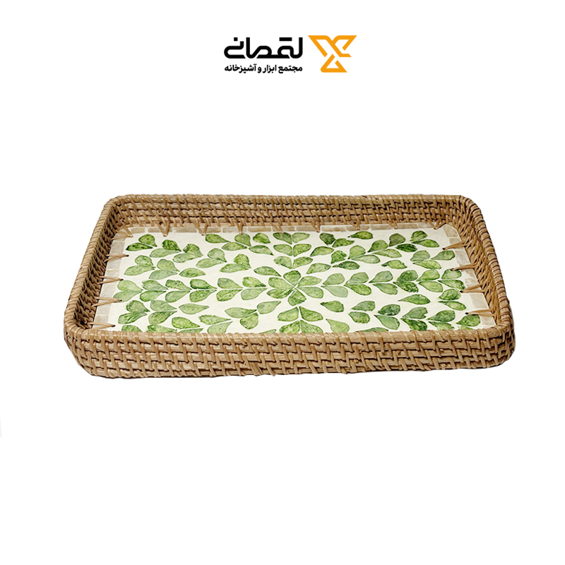 سینی راتان مستطیل دو تکه	