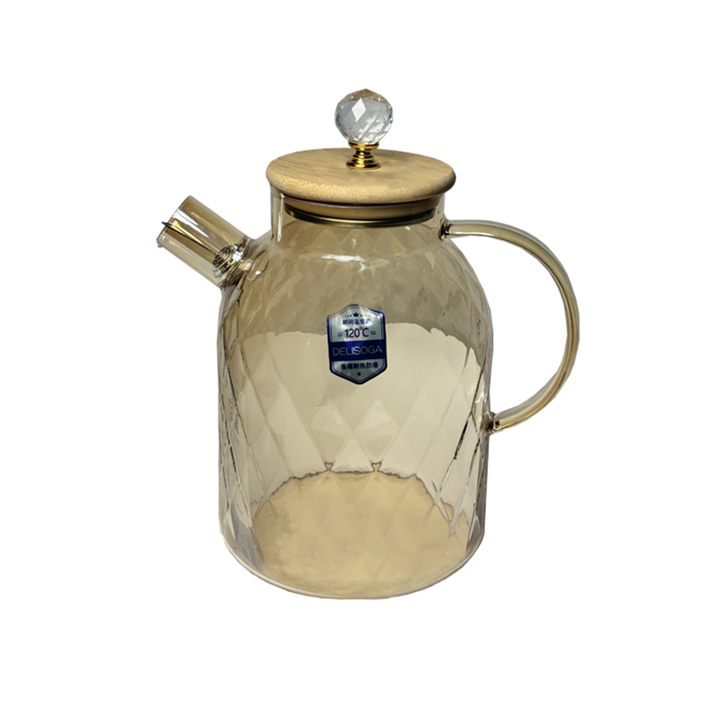 قوری طرحدار در چوبی طلایی 1600 میل DELI  1*F31