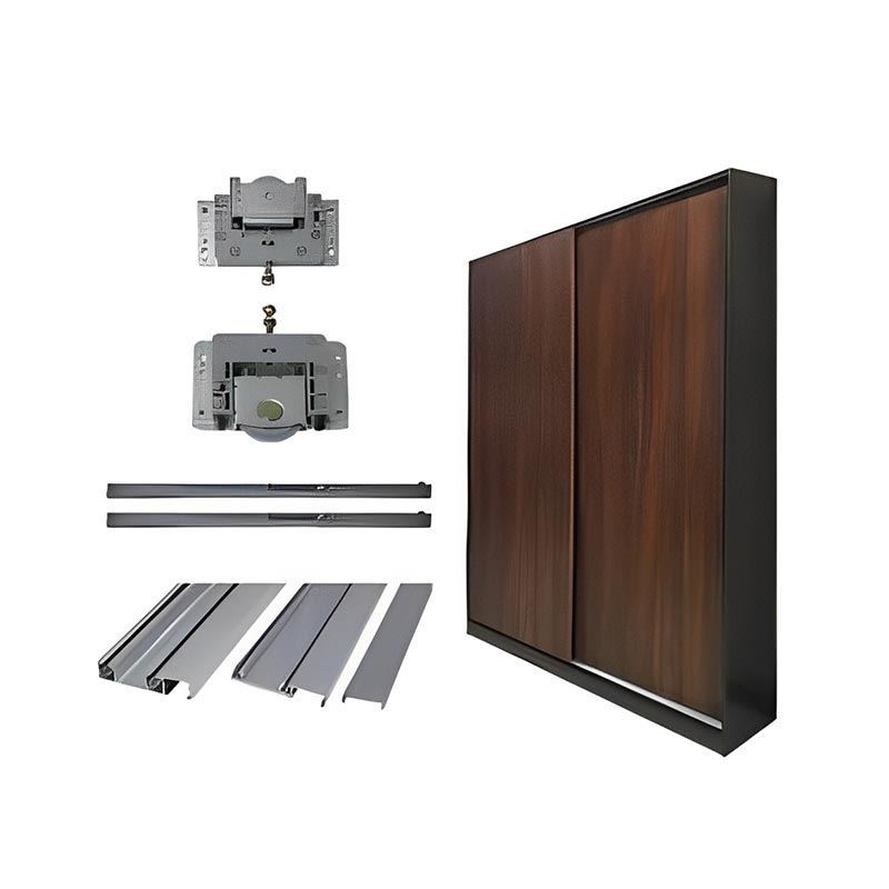 مکانیزم تاپ لاین توکار اسلیم 2 درب ریل سیلور ملونی MELLONI 1*G52