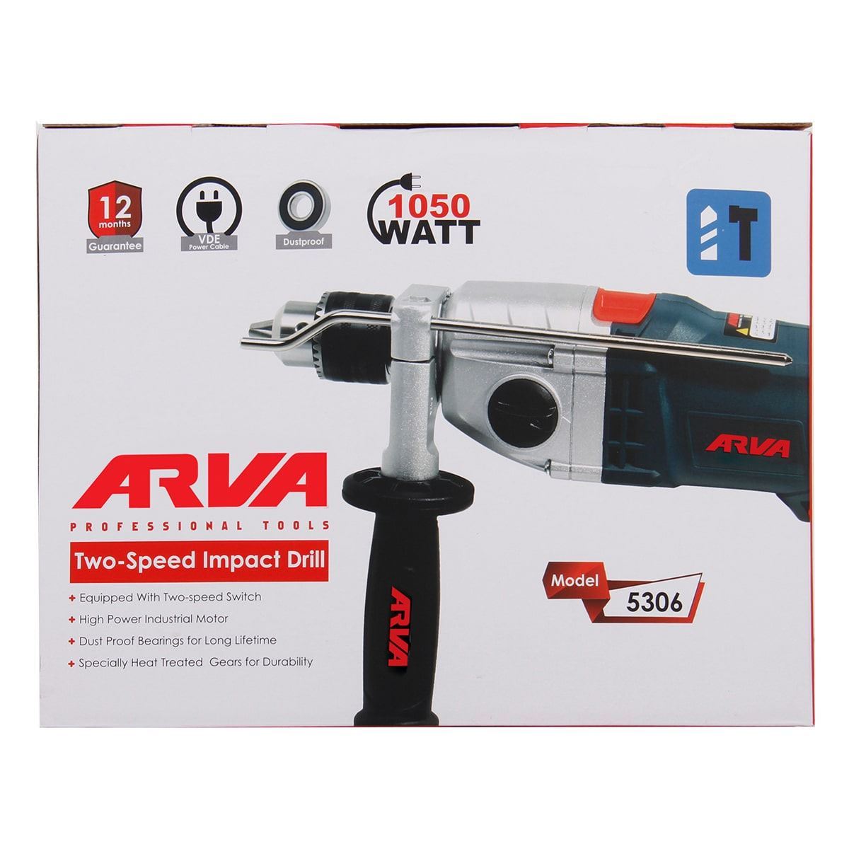 دریل گیربکسی 13 م م 1050 وات مدل 5306 آروا ARVA 1*M42