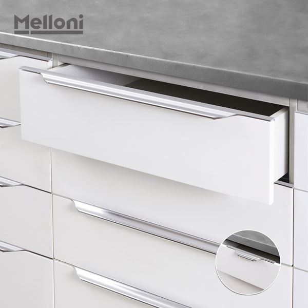 دستگیره کابینتی دو پیچ تاپ ساید سایز 45 ملونی مدل ونیزیا کروم کد 7017 1*A33