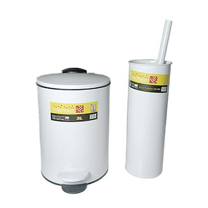 سطل و برس 3 لیتری فلزی درب تخت سفید 1147W کنتراست CONTRAST