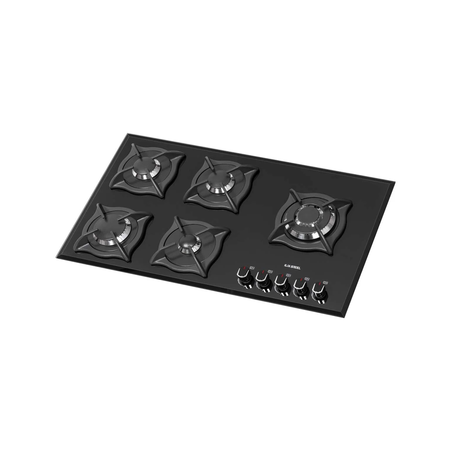 اجاق گاز 5 شعله شیشه ای مدل G522 ایلیا استیل ILIA STEEL 