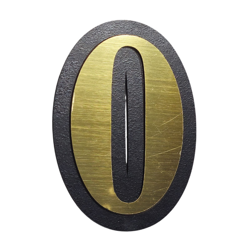 شماره آپارتمان بزرگ صفر طلایی پلاک مشکی 1*FG04/2