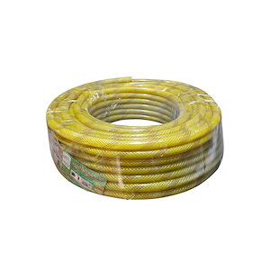شیلنگ آب نمره 2/5 ( 3/4 اینچ ) درجه 1 زرد 50 متری قائم پلاستیک کاسپین