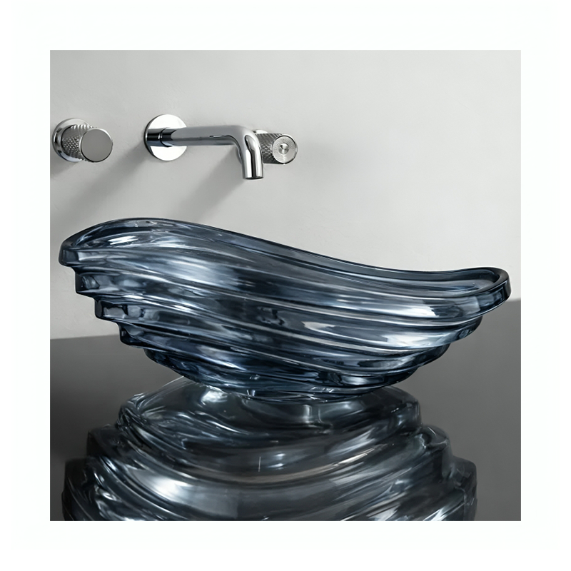 سنگ روشویی کریستال آبی 500*360*160 مدل GL66-L1-PI  مرآس MERASSE  (به سفارش اروپا) لاله9*12